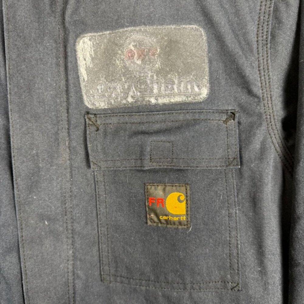 VTG Carhartt FR Quilted Liner Flame Resistant Heavy Duty Canvas Jacket Medium - Picture 3 of 11